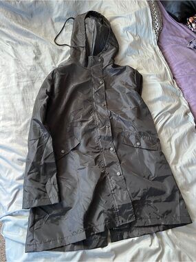 Black Amazon Basics Rain Coat